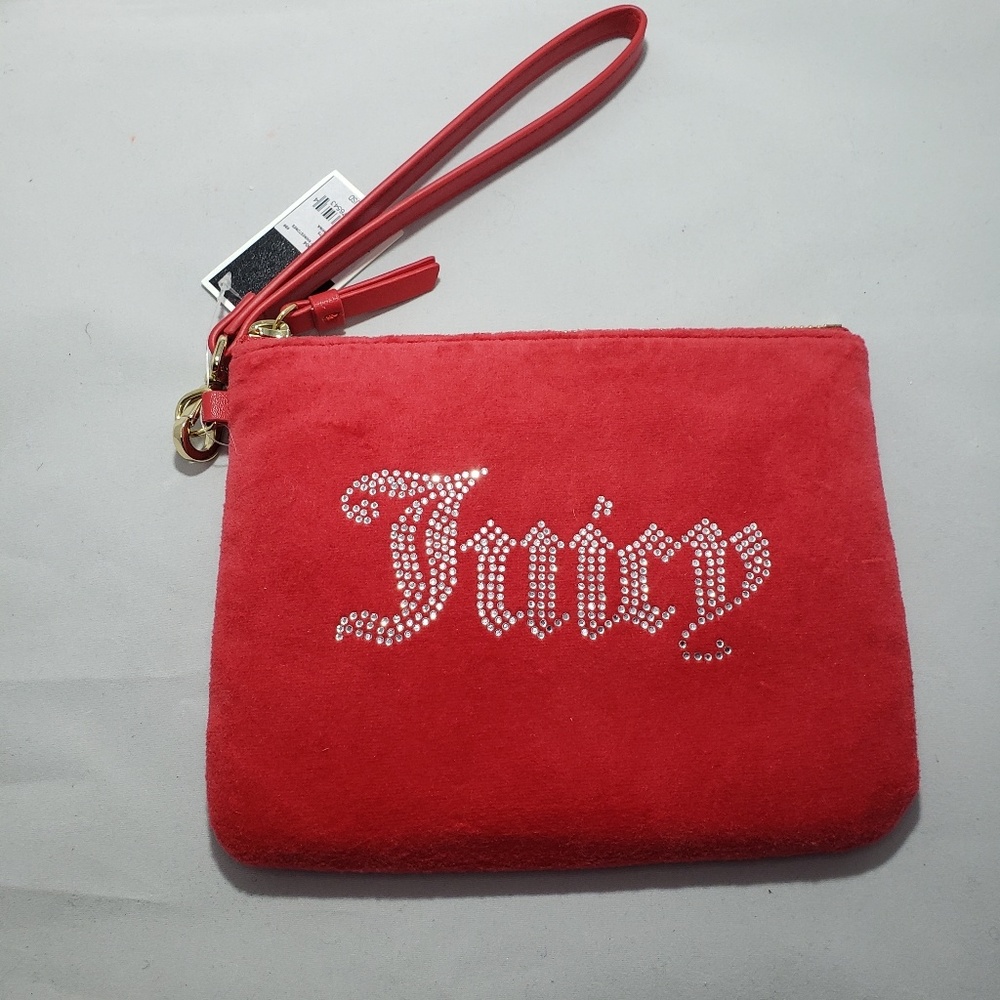 Juicy Couture Black Label Red Velour Wristlet